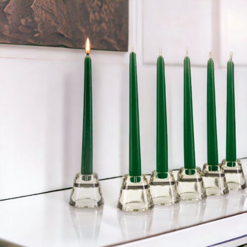 Tapered Dinner Candles Dark Green