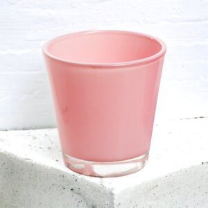 Pink Glass Tea Light Holder