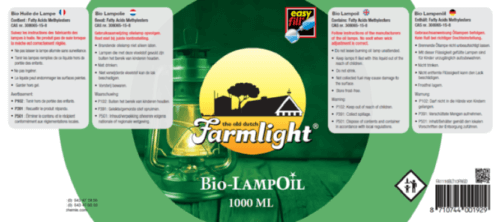 Bio Lamp Oil Safety Label