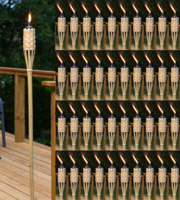 150cm Bamboo Tiki Torch Pack 40