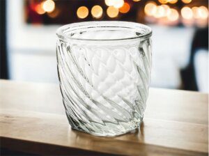 Swirl Glass Tea Light Holder