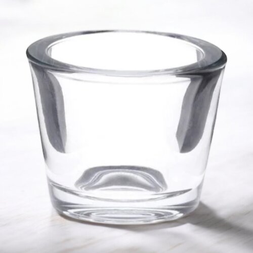 Clear Chunky Glass Tea Light Holder